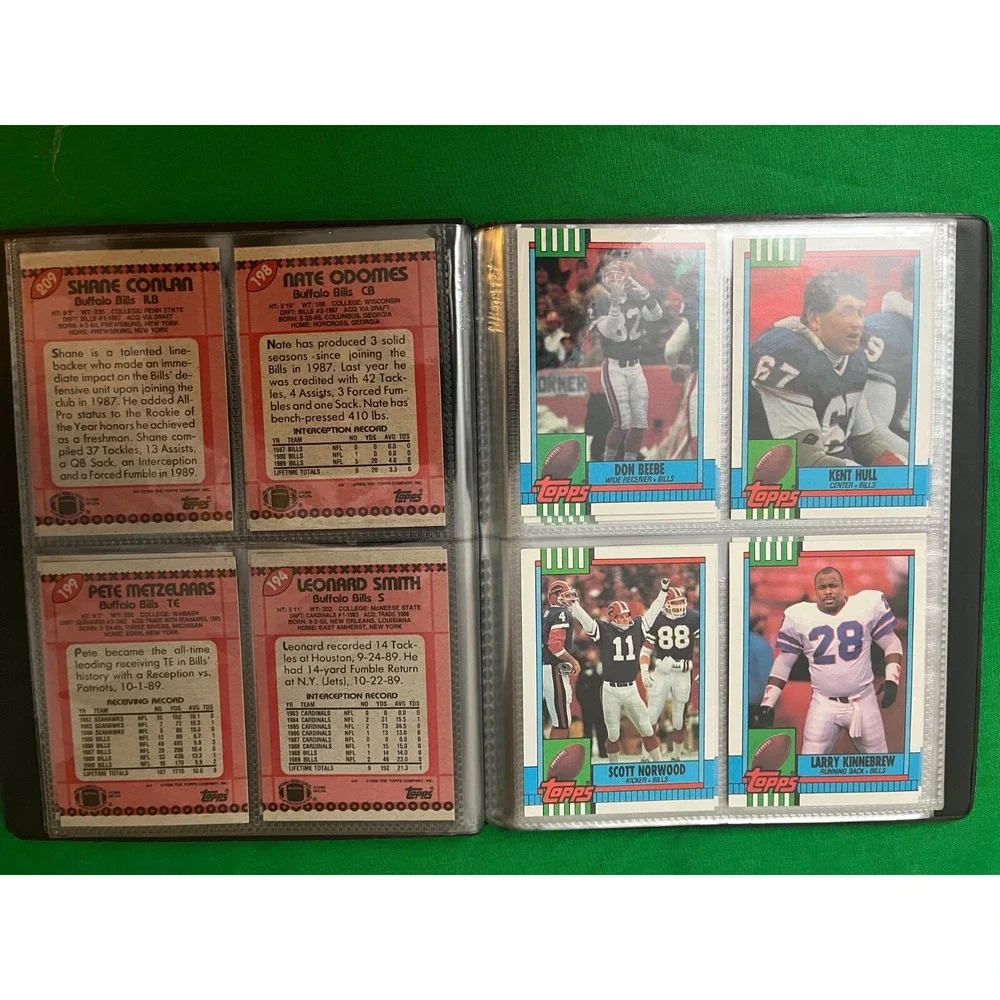 Buffalo Bills 1990 Topps Team‎ Set with 40 card collector album.